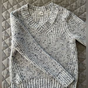 Gap cotton sweater in cream, blue and grey